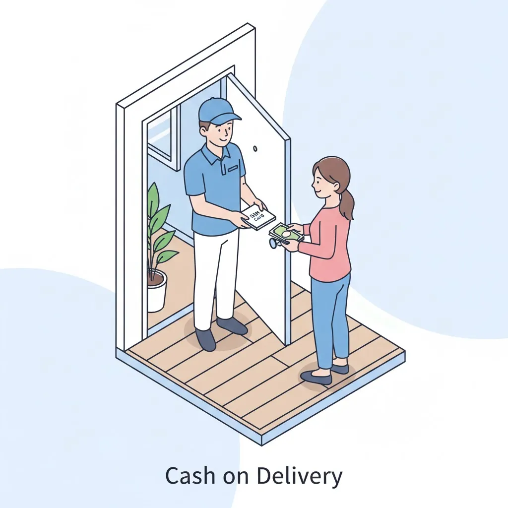 Hình ảnh SIM giá rẻ và biên lai Thanh toán khi nhận hàng (COD)