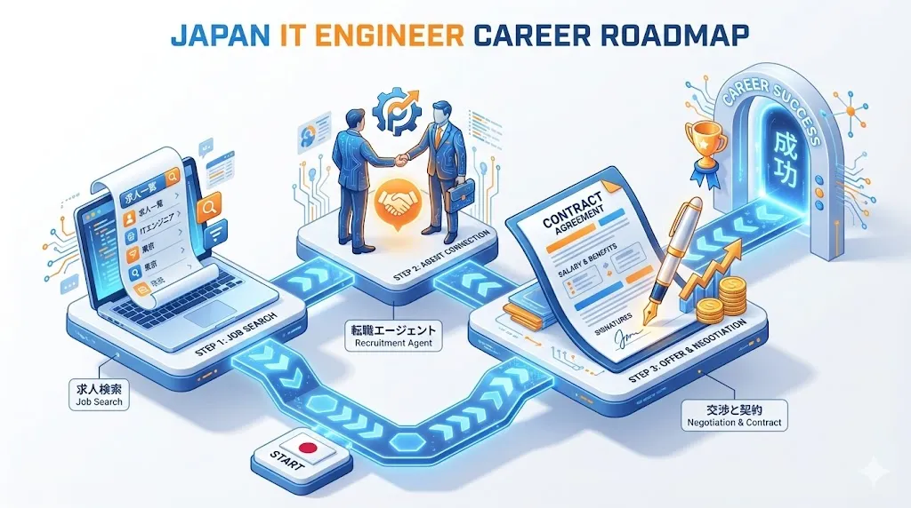 日本でのIT転職ステップフロー