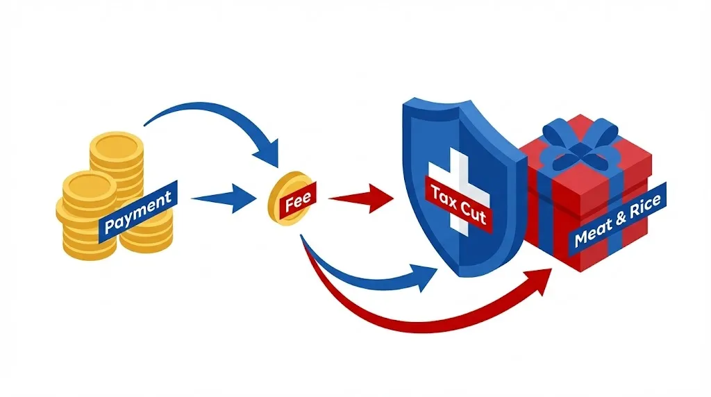 Sơ đồ hiển thị cơ chế khấu trừ thuế Furusato Nozei: Quyên góp trừ 2000 yên bằng Giảm thuế cư trú