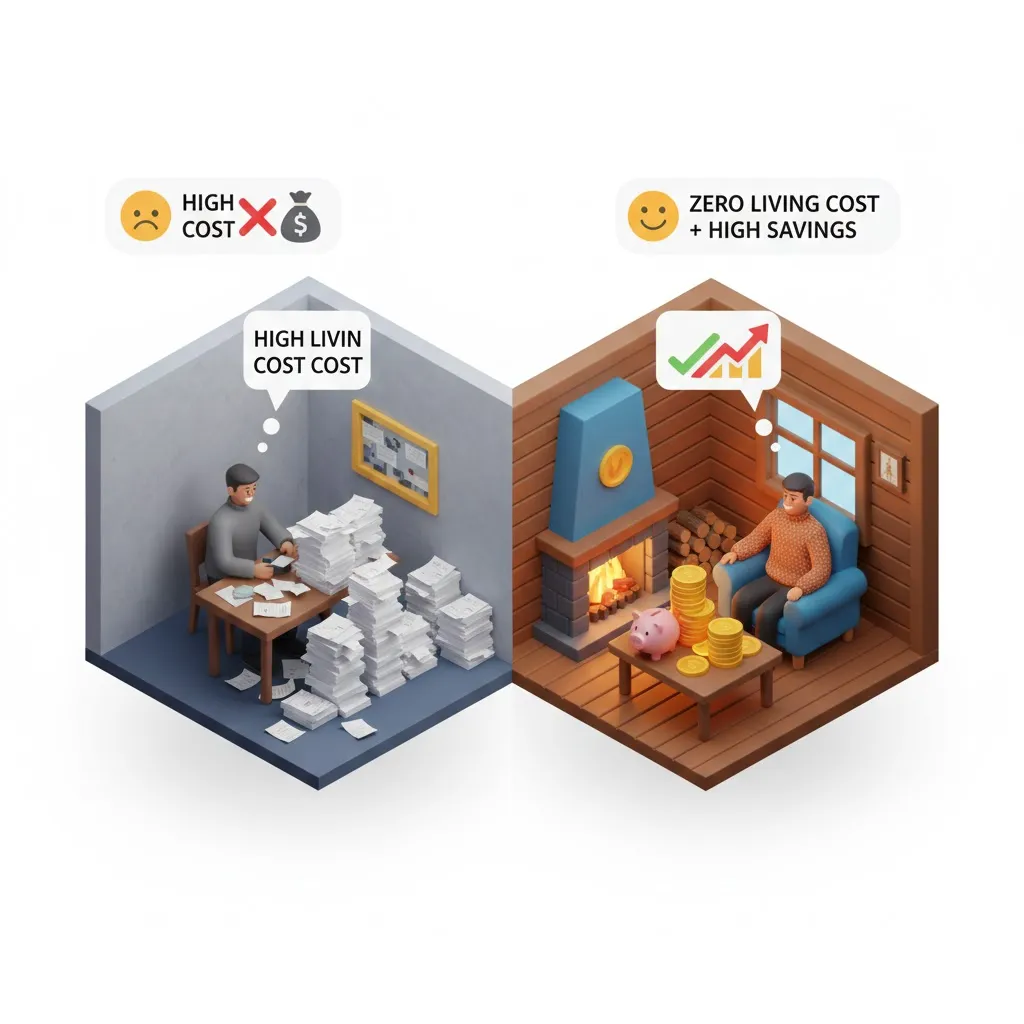 生活費0円で貯金が増えるイメージイラスト